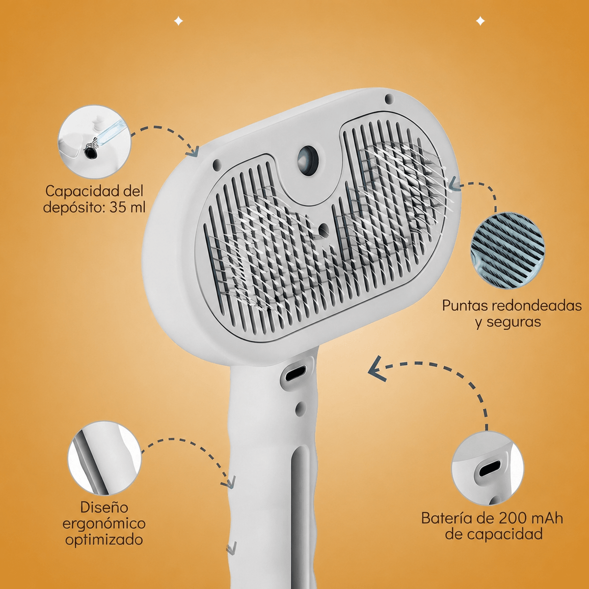 Cepillo vaporizador 3 en 1